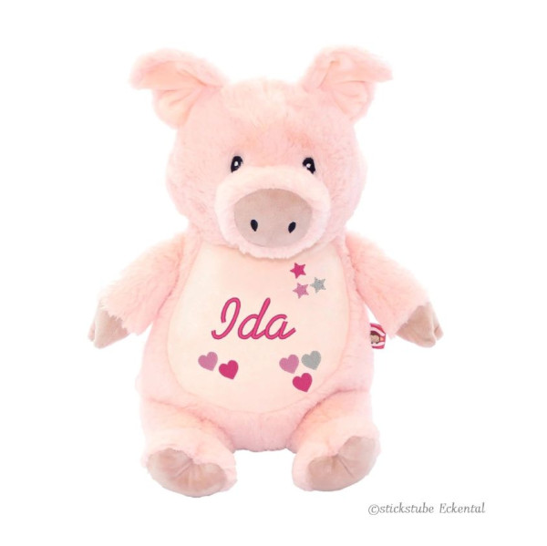 Plüschtier Schwein mit Namen